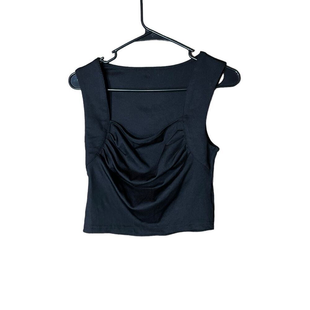 Cider Black Ruched Tank Top